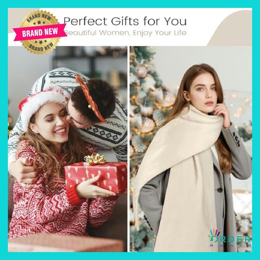 Oversized Winter Scarf Luxurious Cashmere Feel Soft Warm Elegant Chic Accessory - Picture 8 of 8